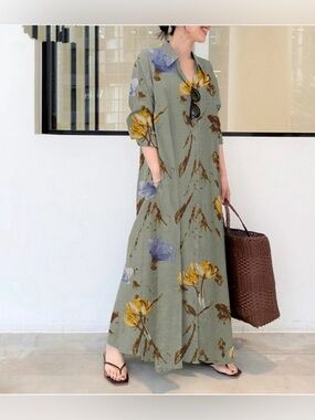 Zanzea Women's Floral Print Maxi Dress